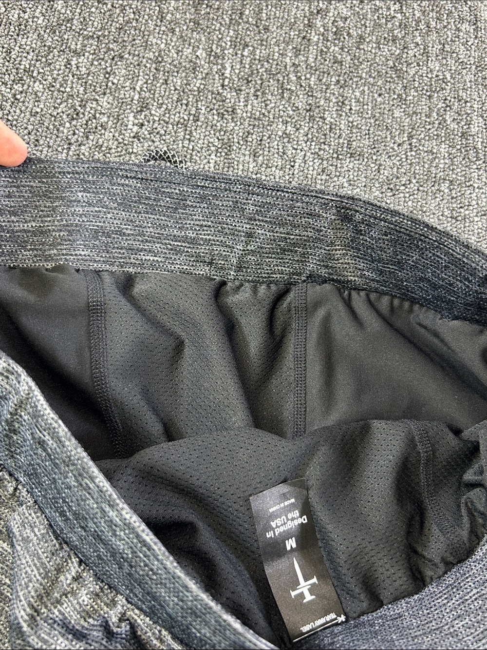 Three Nails Pro-Tech 2.0 Liner Shorts Mens Medium Gray 5” Training Running - Picture 9 of 10